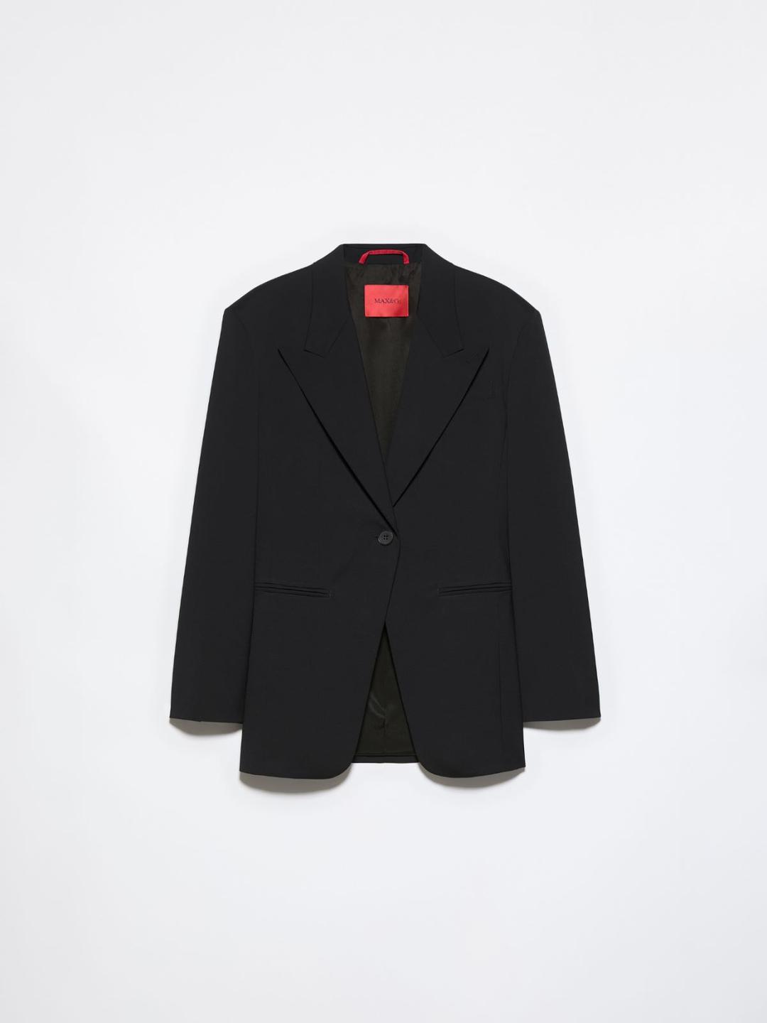 Blazer monopetto a un bottone | Max&Co Blazer monopetto nero da donna MAX&Co. con un bottone, spalle strutturate e ampi revers a lancia, realizzato in viscosa stretch. | Max&Co