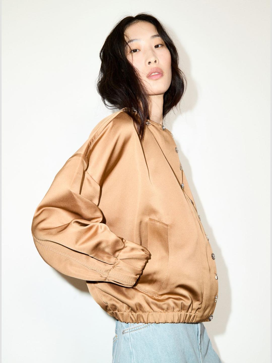 Bomber in duchesse con ricami | Max&Co Bomber in duchesse con ricami - vista alternativa - 0 | Max&Co