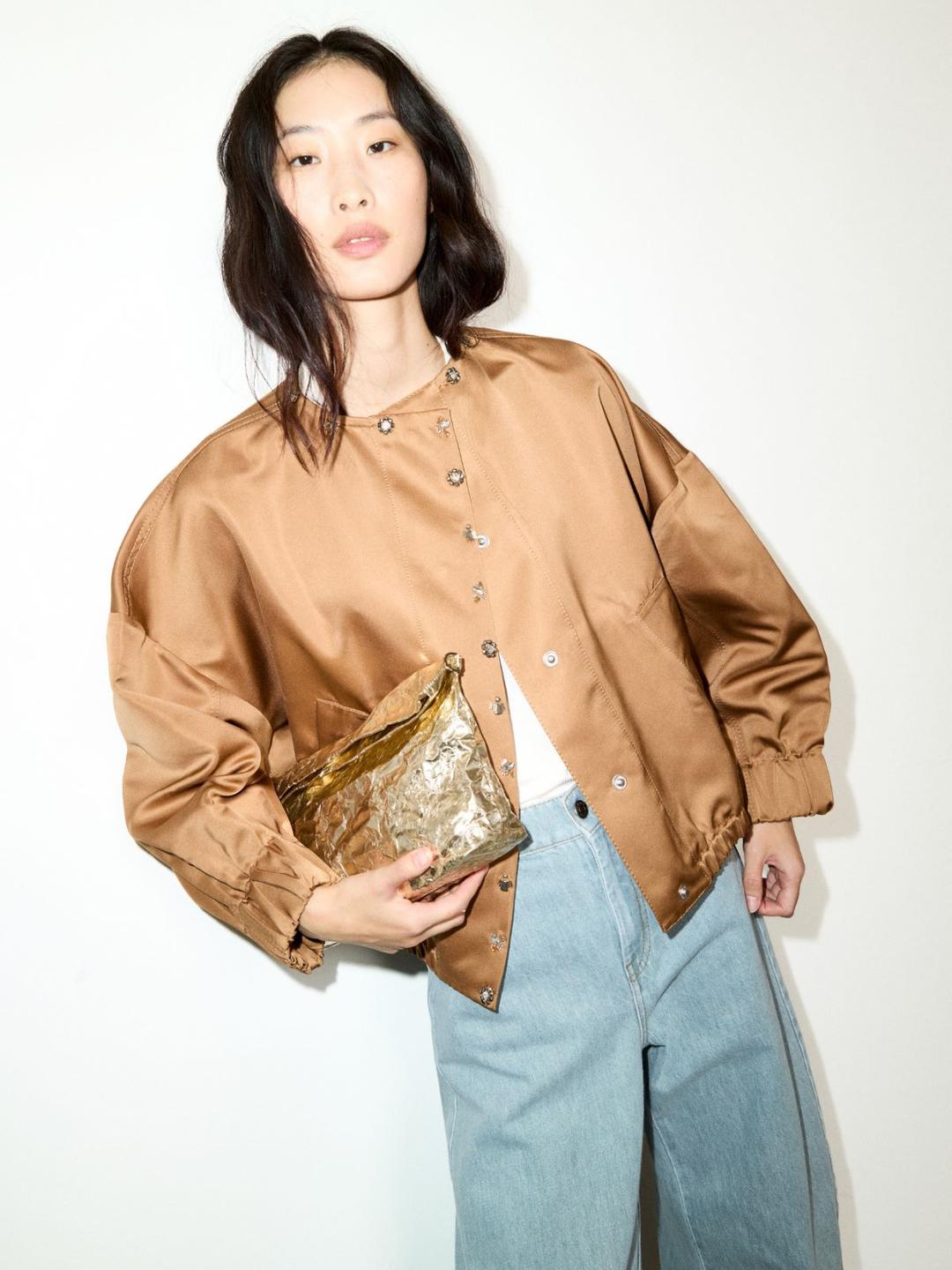 Bomber in duchesse con ricami | Max&Co Bomber in duchesse con ricami - vista alternativa - 0 | Max&Co