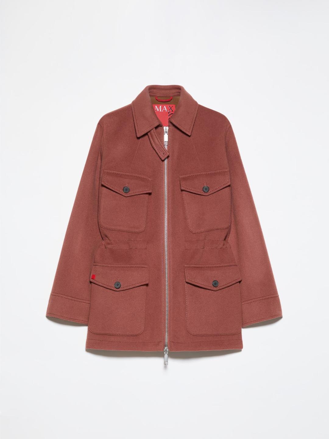 Field jacket in lana double | Max&Co Field jacket in lana double color terra bruciata con tasche utility, zip a doppio cursore e coulisse interna in vita. | Max&Co