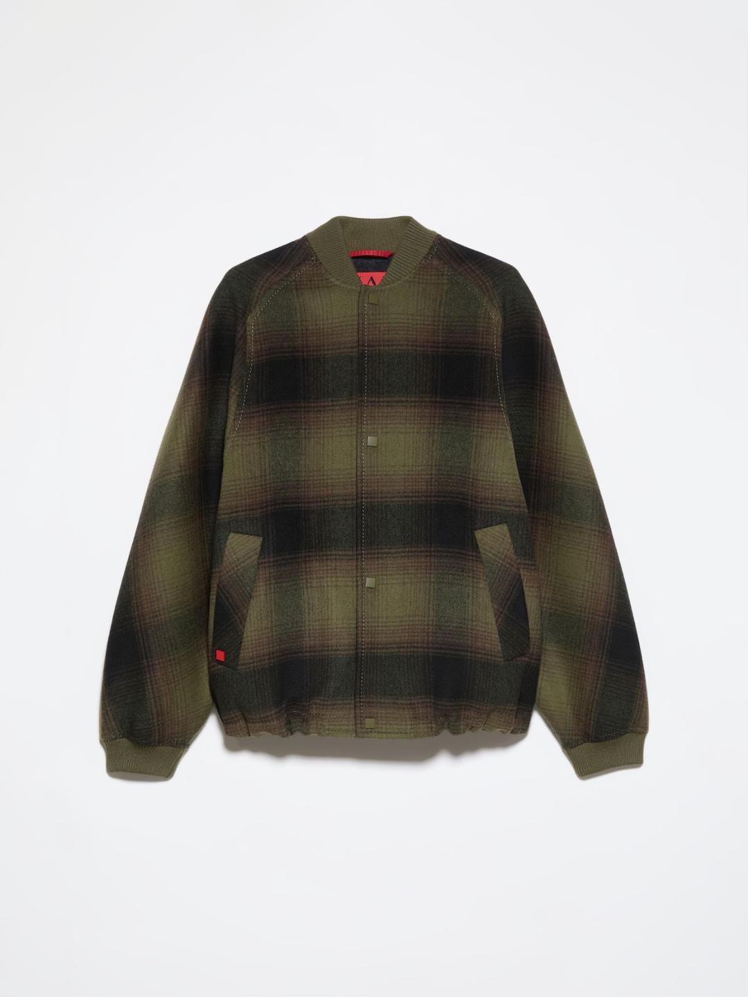 Bomber in lana double | Max&Co Bomber in lana double verde con fantasia a quadri, taglio oversize e dettagli iconici MAX&Co. | Max&Co