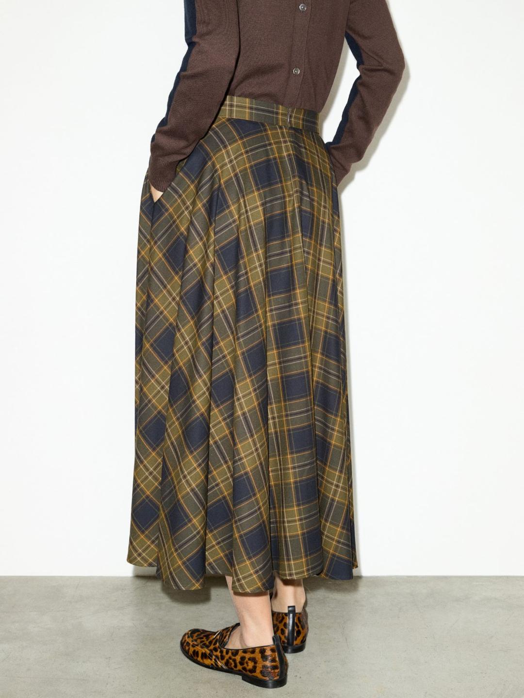 Gonna midi a disegno check | Max&Co Gonna midi a disegno check - vista alternativa - 6 | Max&Co