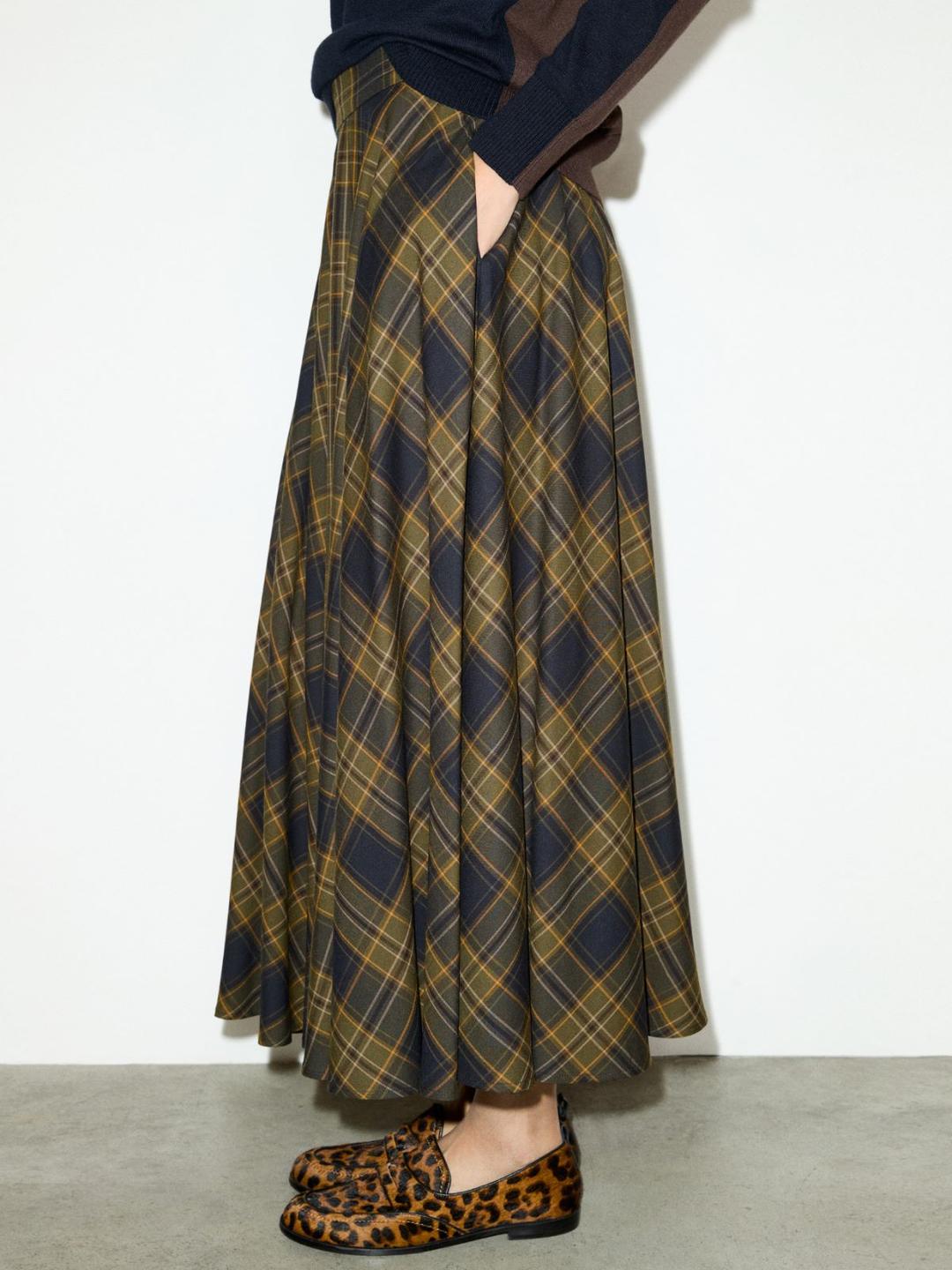 Gonna midi a disegno check | Max&Co Gonna midi a disegno check - vista alternativa - 6 | Max&Co