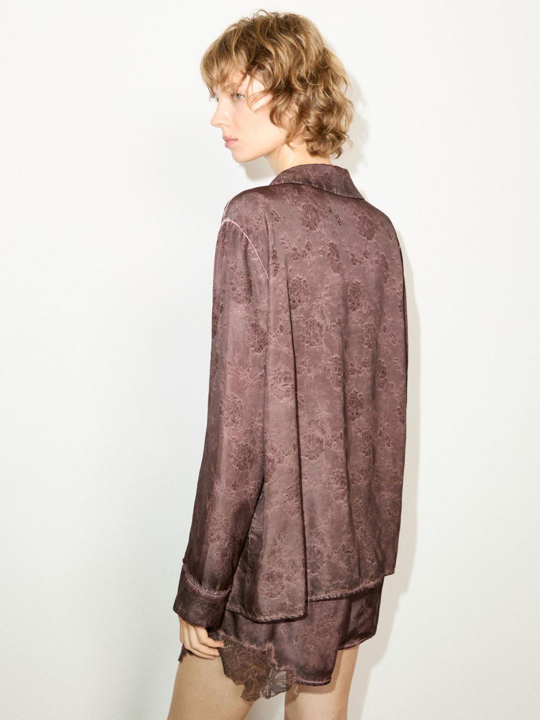 Camicia jacquard con pizzo | Max&Co Camicia jacquard con pizzo - vista alternativa - 5 | Max&Co
