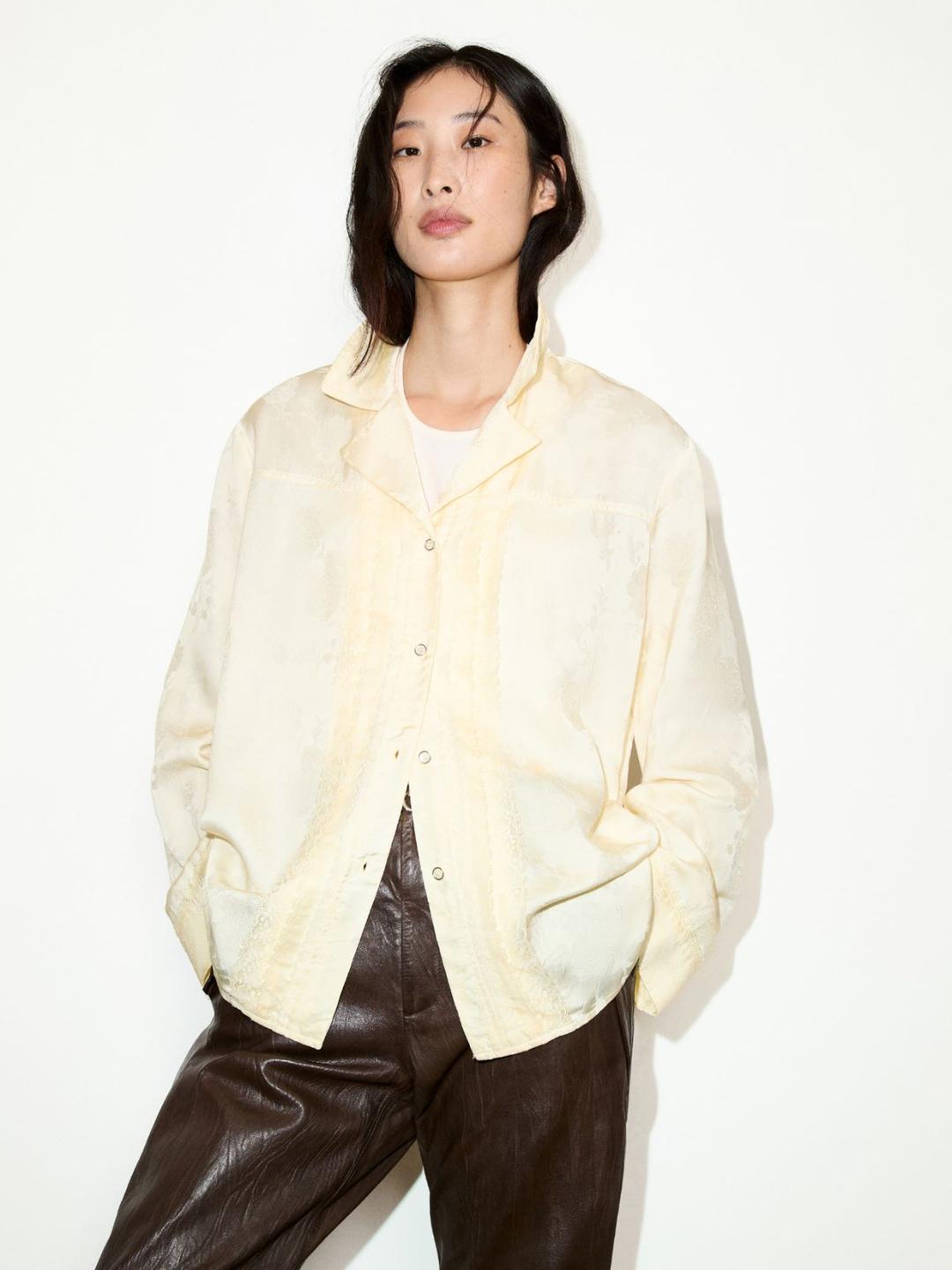 Camicia jacquard con pizzo | Max&Co Camicia jacquard con pizzo - vista alternativa - 27 | Max&Co
