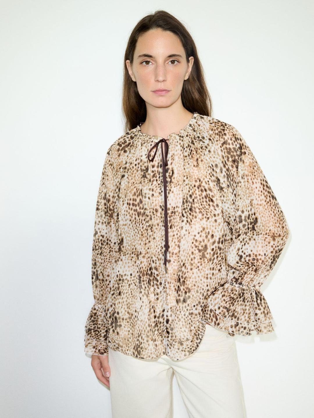 Blusa in chiffon a fil coupé | Max&Co Blusa in chiffon a fil coupé - vista alternativa - 2 | Max&Co