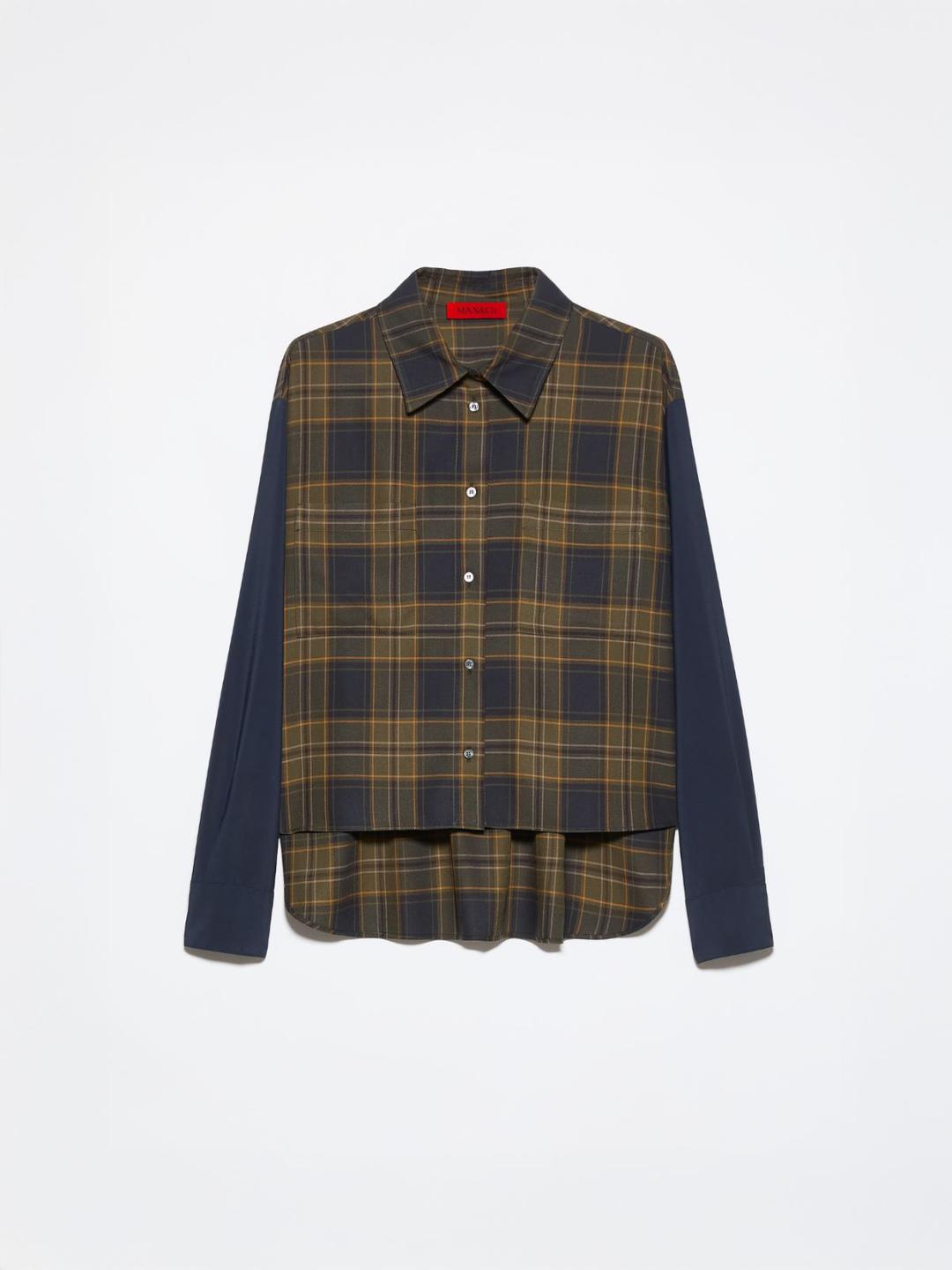 Camicia a disegno check | Max&Co Camicia a disegno check OLIVA con maniche lunghe in viscosa a texture mossa e colletto classico. | Max&Co