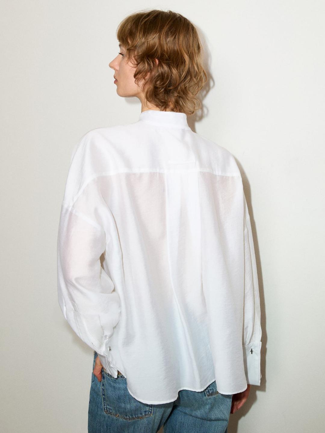 Camicia in voile con gemelli | Max&Co Camicia in voile con gemelli - vista alternativa - 13 | Max&Co