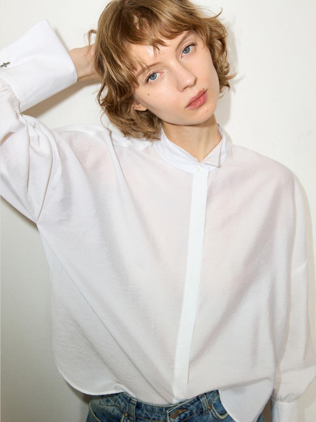Camicia in voile con gemelli | Max&Co Camicia in voile con gemelli - vista alternativa - 13 | Max&Co