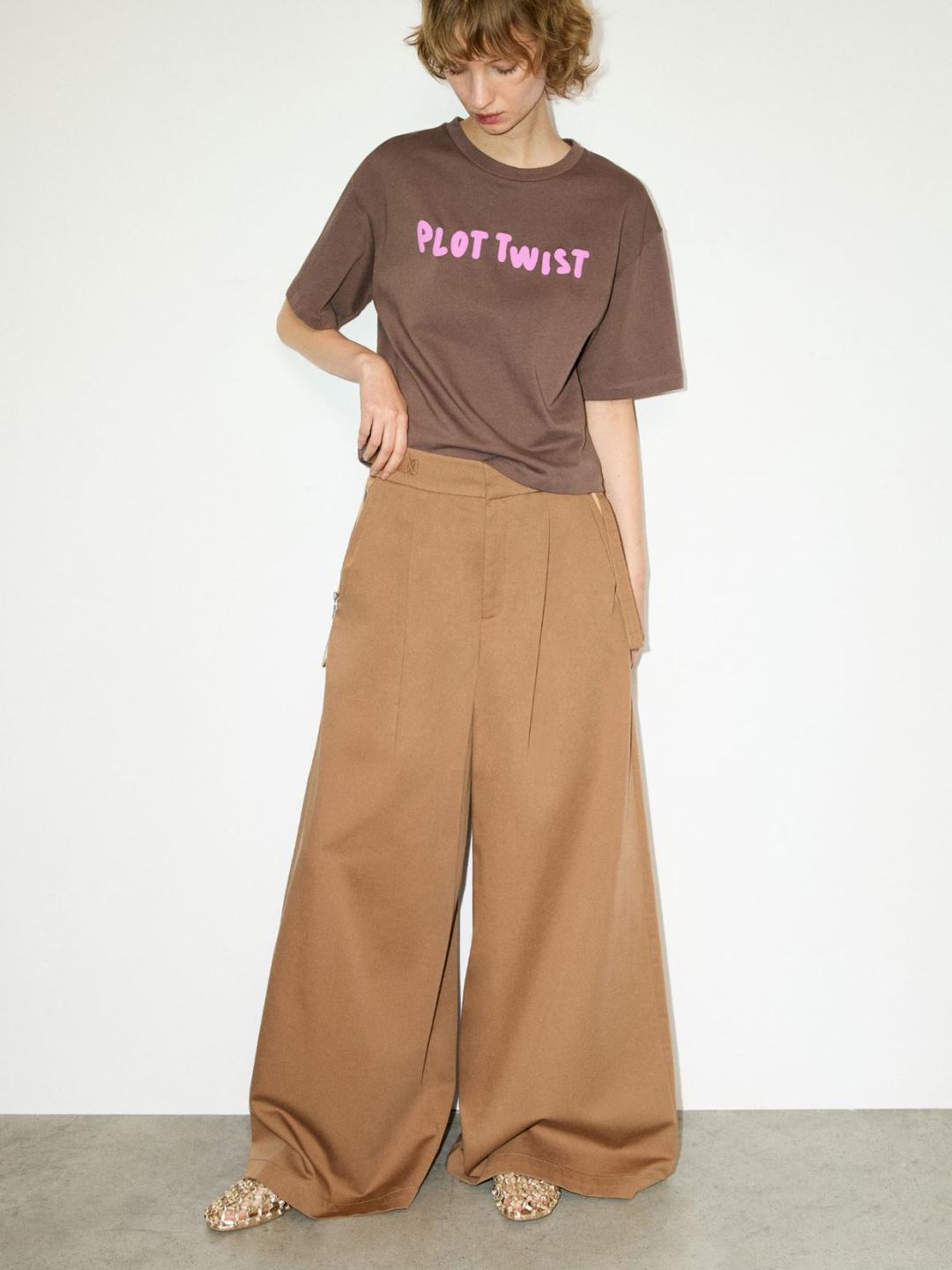 Pantaloni extra-wide in cotone | Max&Co Pantaloni extra-wide in cotone - vista alternativa - 0 | Max&Co