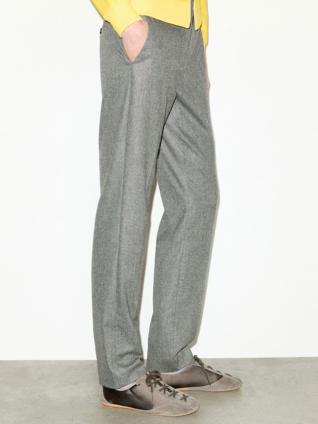 Pantaloni slim in flanella | Max&Co Pantaloni slim in flanella - vista alternativa - 1 | Max&Co