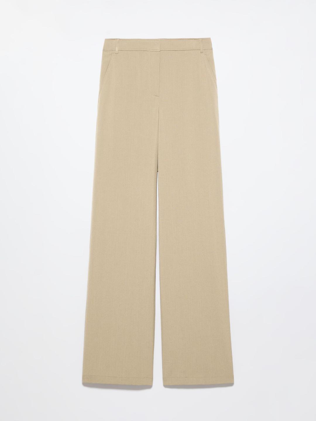 Pantaloni sartoriali ampi | Max&Co Pantaloni sartoriali ampi color tortora in viscosa stretch, con vita regolare, passanti, elastico interno posteriore, tasche alla francese e chiusura nascosta. | Max&Co