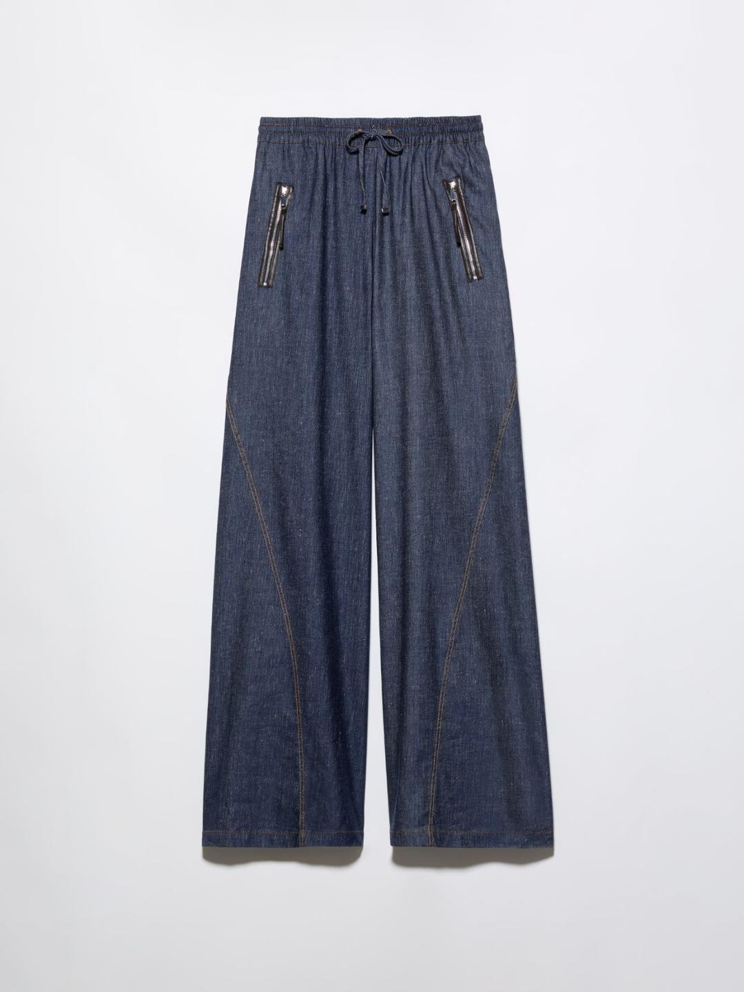 Joggers in denim di cotone e lino | Max&Co Joggers in denim di cotone e lino | Max&Co