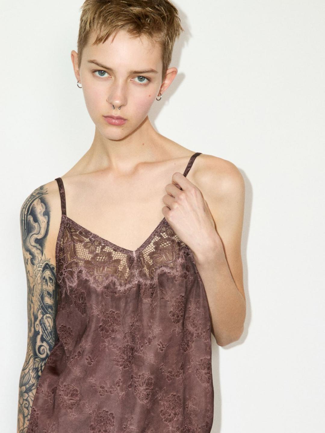 Top jacquard con pizzo | Max&Co Top jacquard con pizzo - vista alternativa - 6 | Max&Co