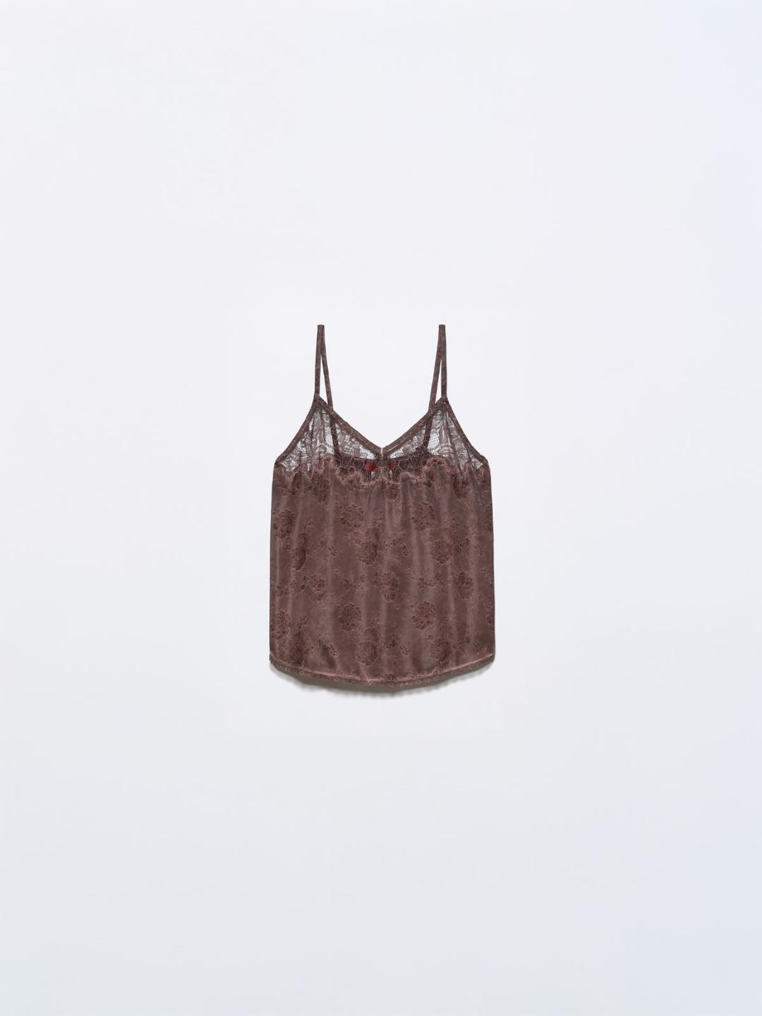 Top jacquard con pizzo | Max&Co Top jacquard con pizzo | Max&Co