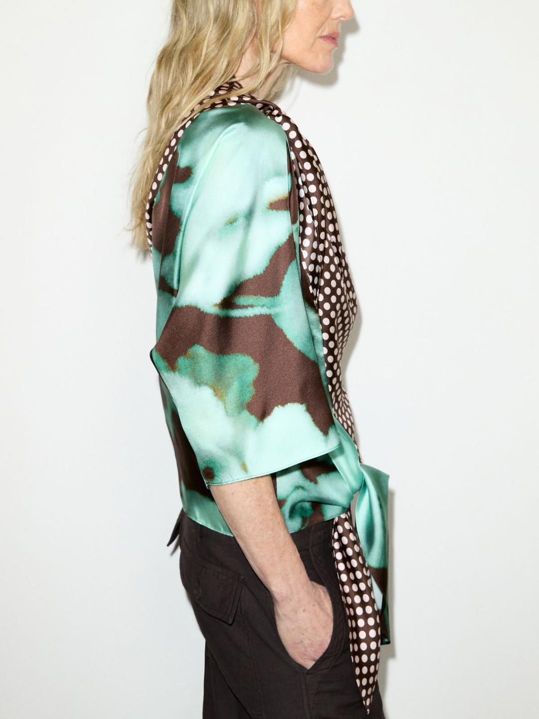 Blusa in twill di seta | Max&Co Blusa in twill di seta - vista alternativa - 5 | Max&Co