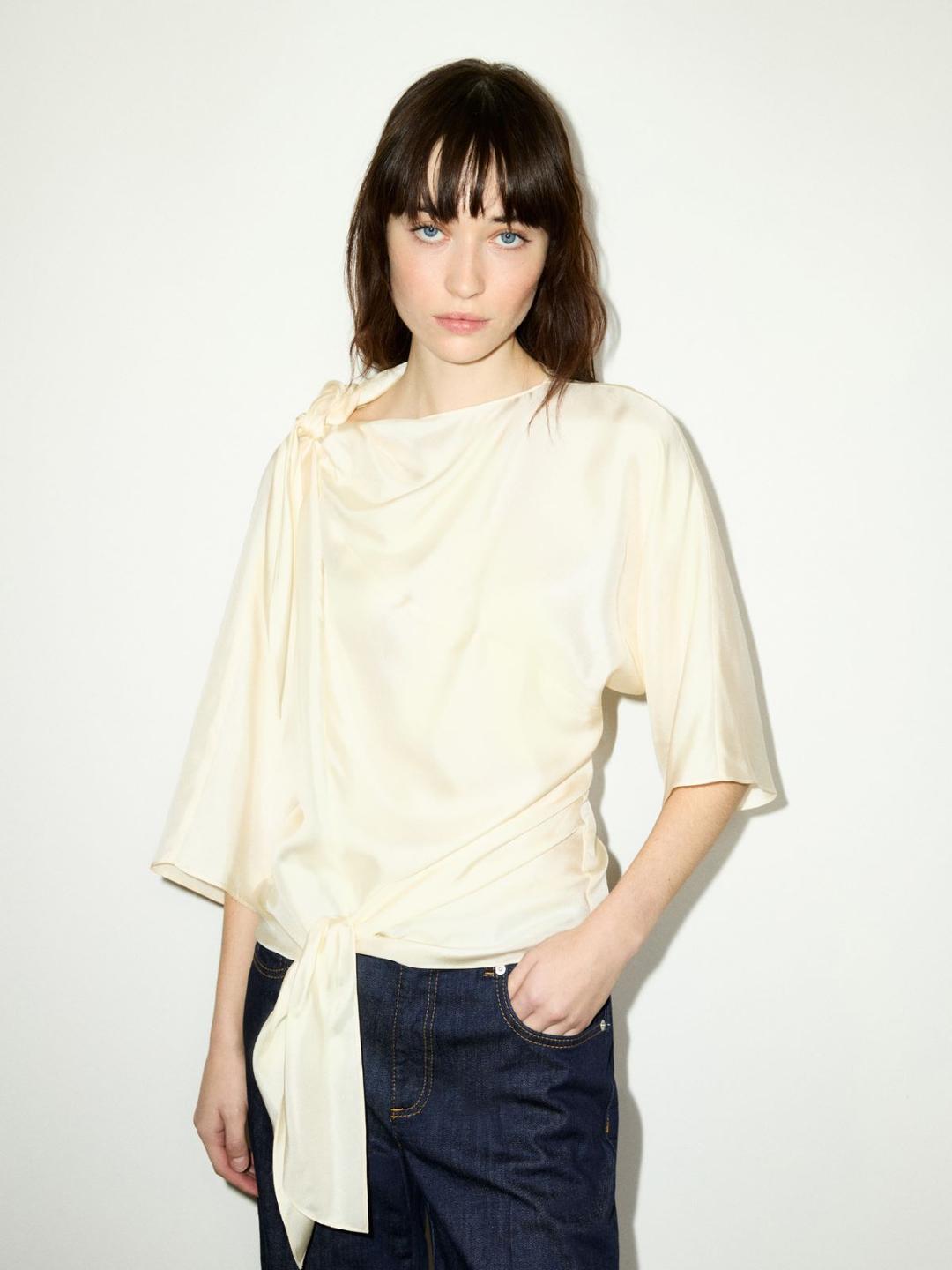 Blusa in twill di seta | Max&Co Blusa in twill di seta - vista alternativa - 7 | Max&Co