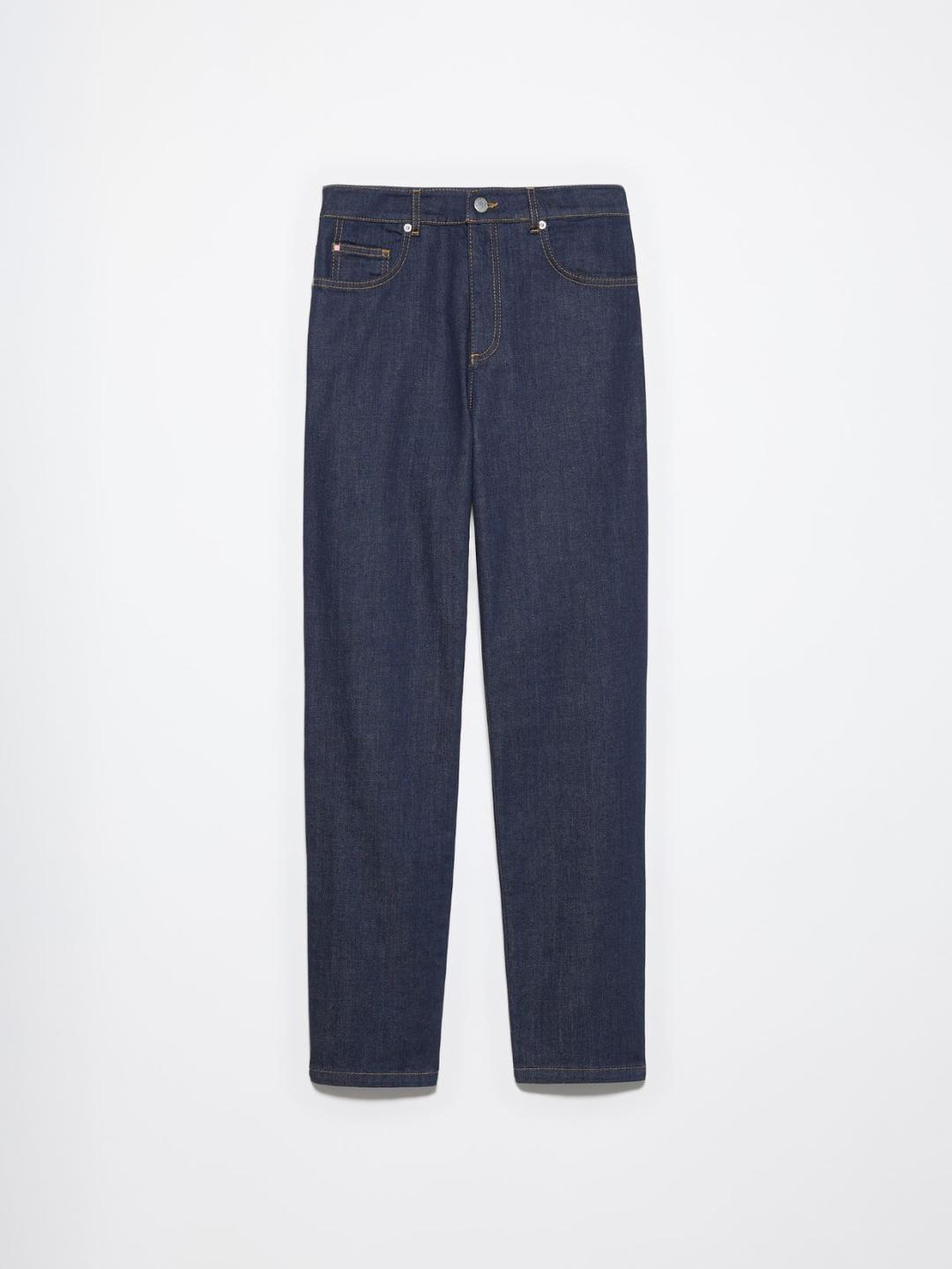 Jeans slim fit raw blue | Max&Co Jeans slim fit raw blue da donna in cotone stretch con lavaggio rinse, vita regolare e design cinque tasche. | Max&Co