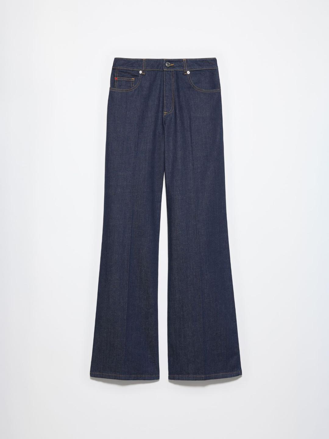 Jeans wide leg raw blue | Max&Co Jeans donna MAX&Co. wide leg in denim stretch blu scuro con lavaggio leggero e piega stirata. | Max&Co