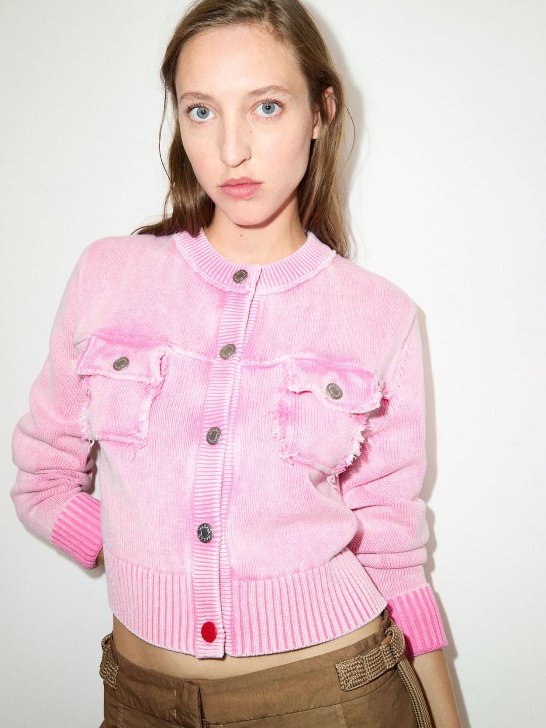 Cardigan in cotone stone washed | Max&Co Cardigan in cotone stone washed - vista alternativa - 2 | Max&Co