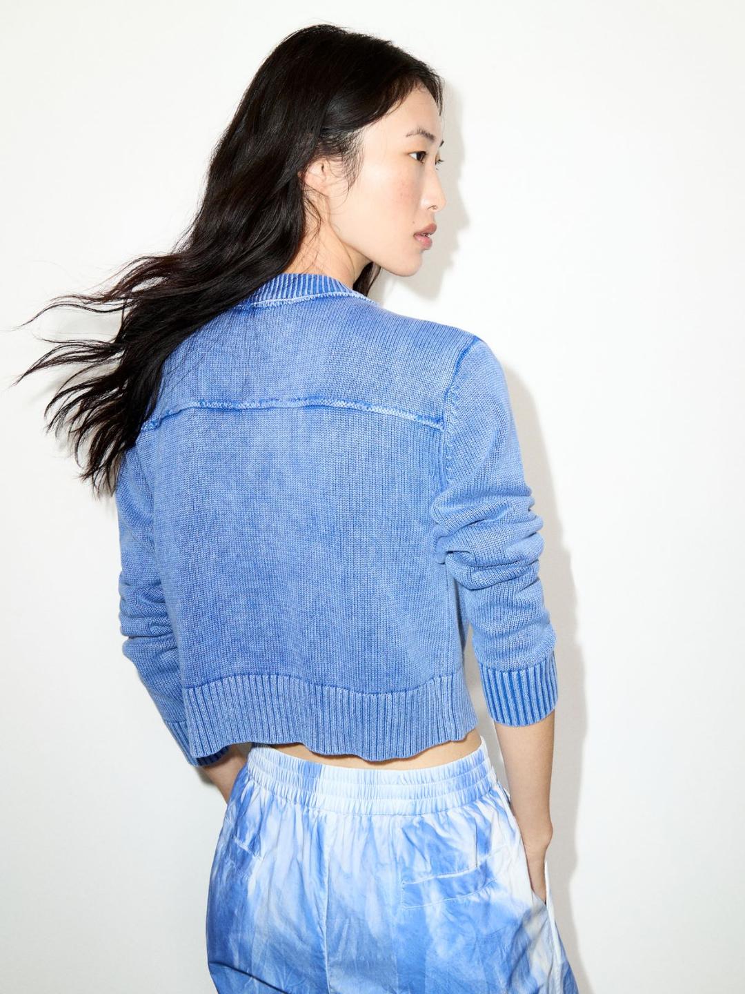 Cardigan in cotone stone washed | Max&Co Cardigan in cotone stone washed - vista alternativa - 4 | Max&Co