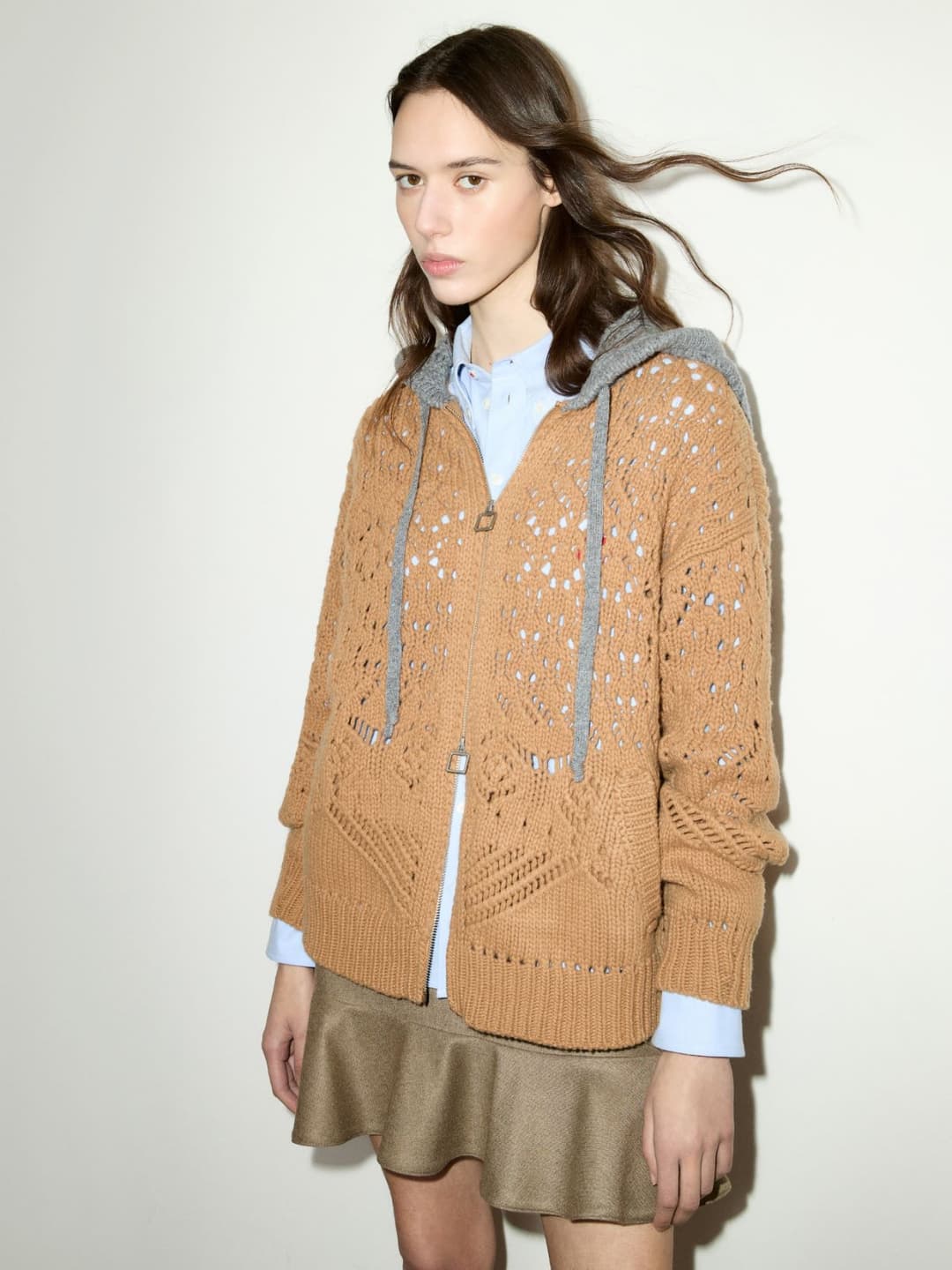 Cardigan in pura lana traforata | Max&Co Cardigan in pura lana traforata - vista alternativa - 3 | Max&Co