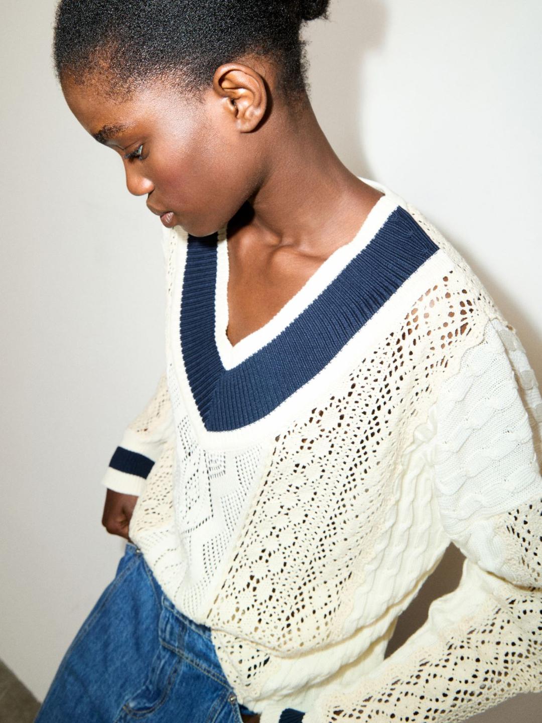 Maglia in cotone e pizzo | Max&Co Maglia in cotone e pizzo - vista alternativa - 16 | Max&Co
