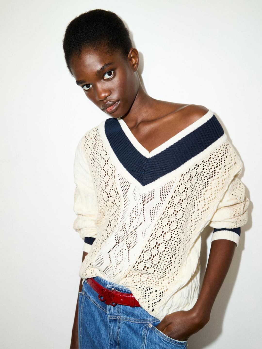 Maglia in cotone e pizzo | Max&Co Maglia in cotone e pizzo - vista alternativa - 16 | Max&Co