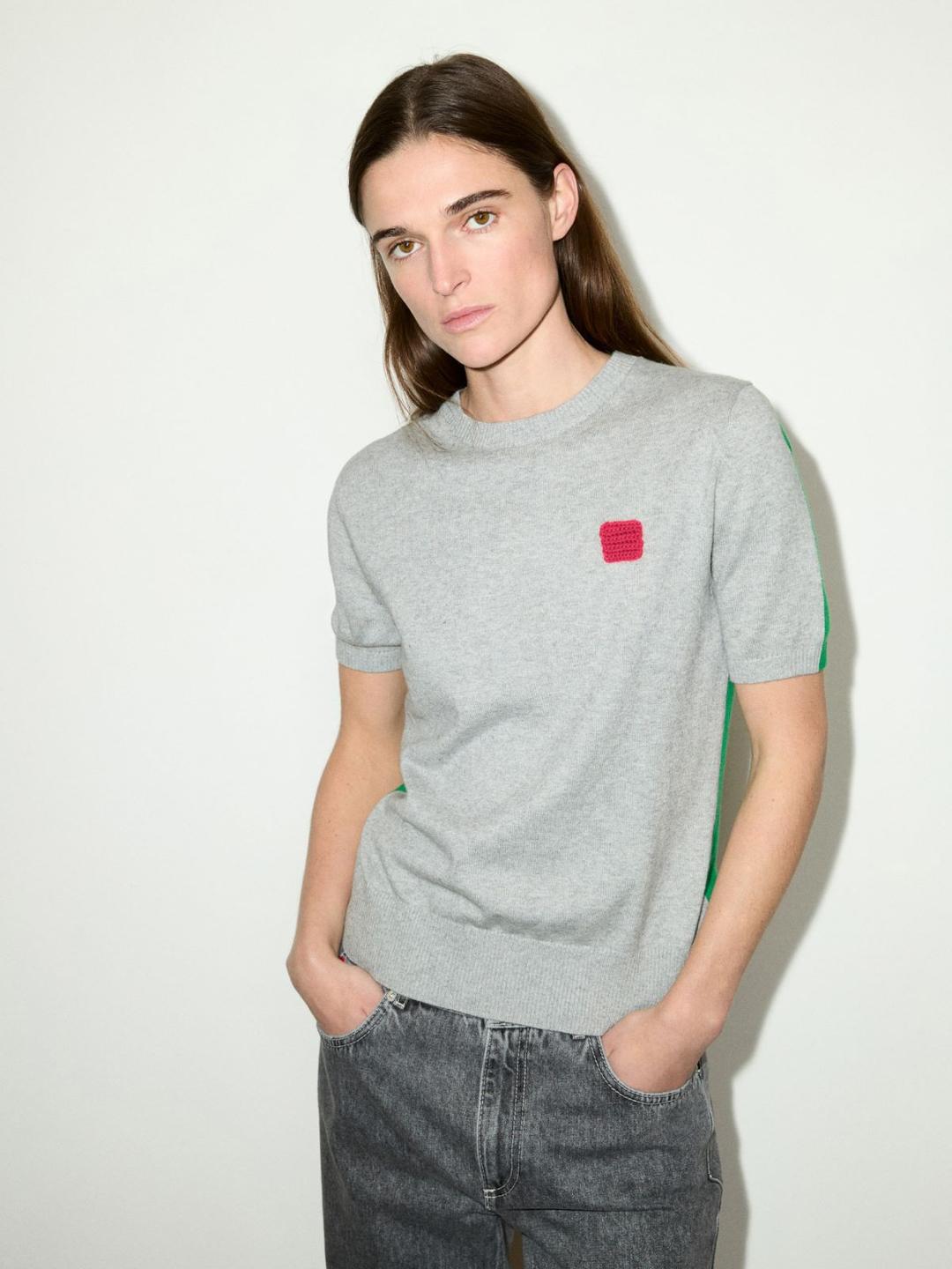 T-shirt in cotone e cashmere | Max&Co T-shirt in cotone e cashmere - vista alternativa - 6 | Max&Co