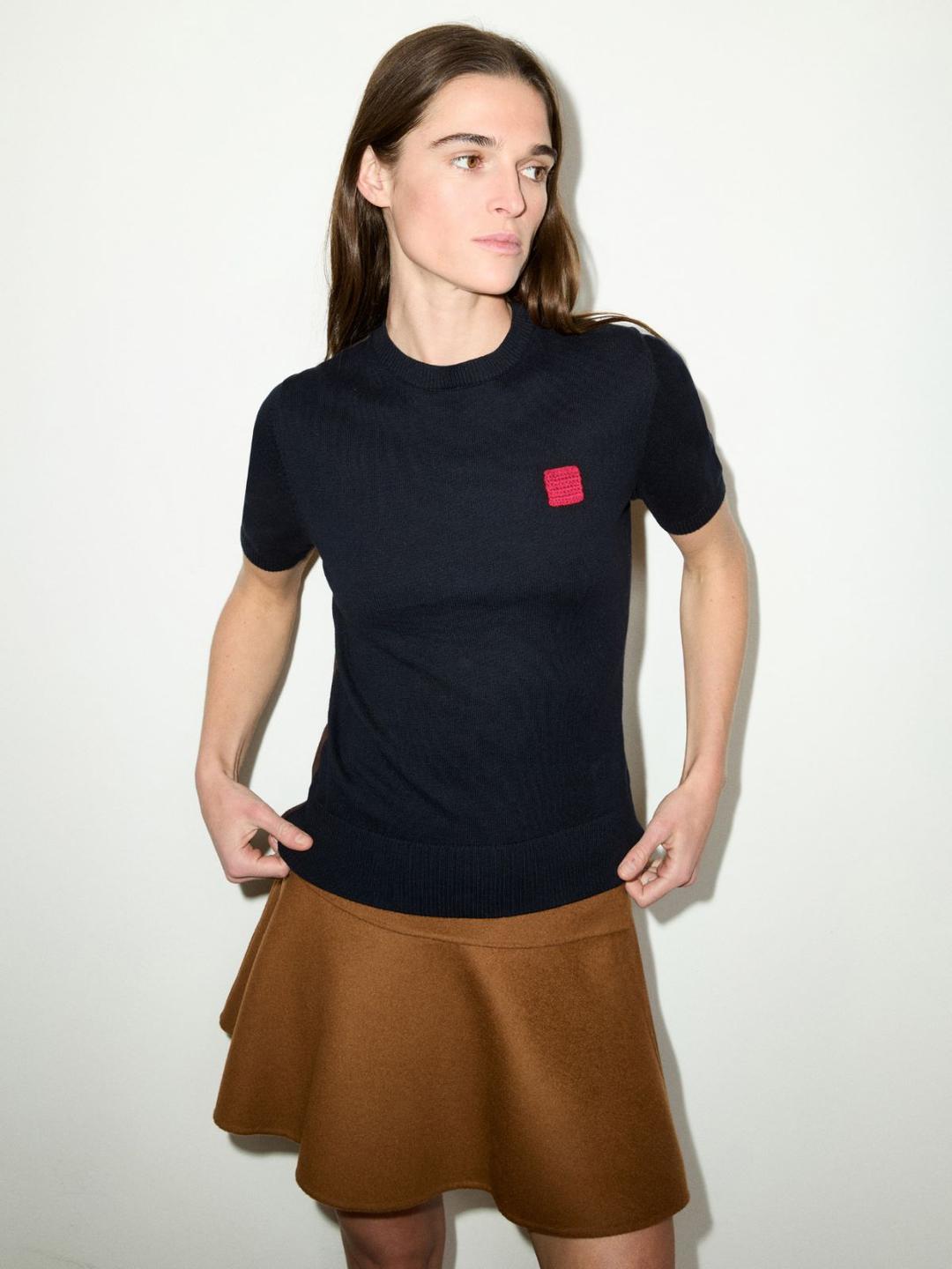 T-shirt in cotone e cashmere | Max&Co T-shirt in cotone e cashmere - vista alternativa - 4 | Max&Co