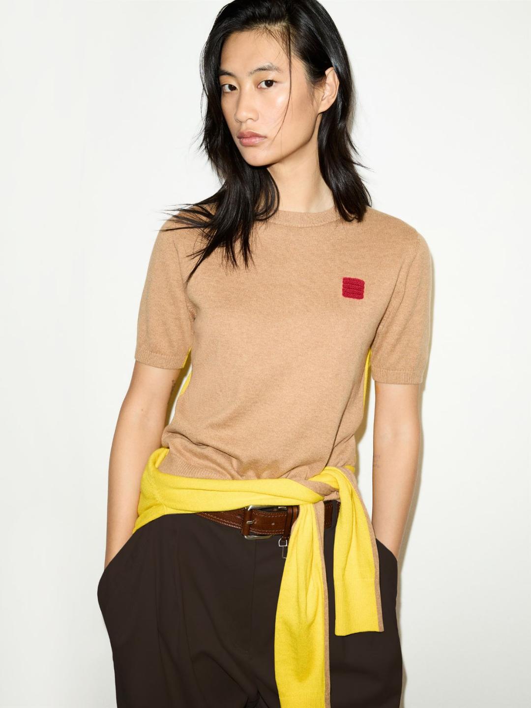 T-shirt in cotone e cashmere | Max&Co T-shirt in cotone e cashmere - vista alternativa - 0 | Max&Co