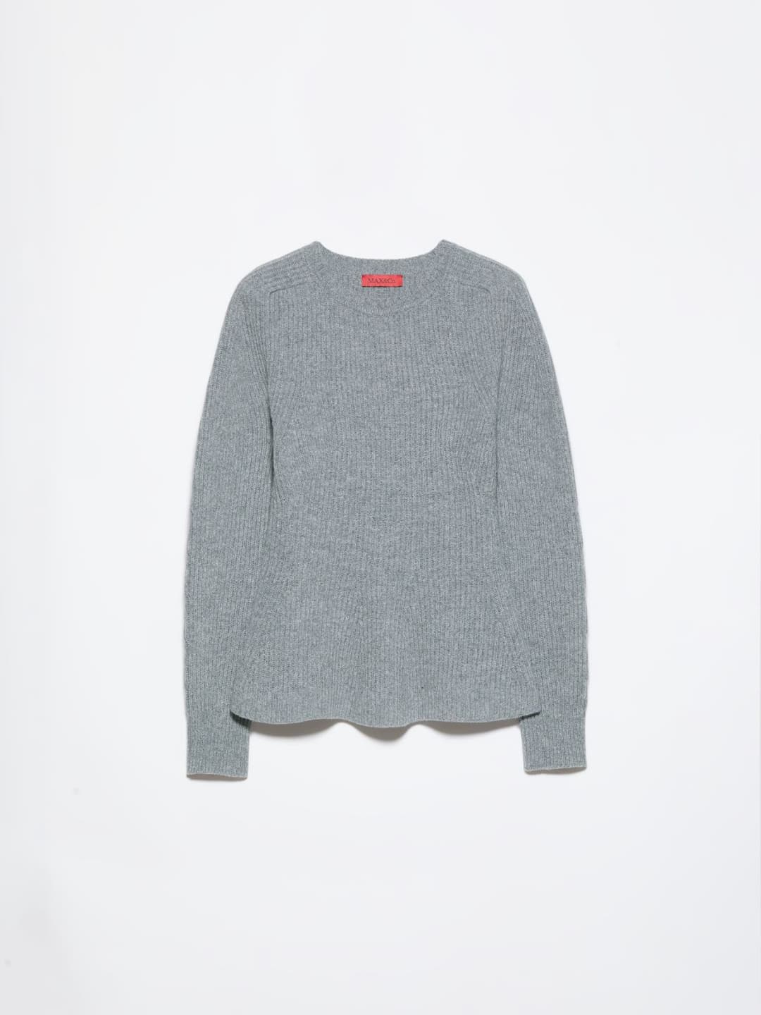 Maglia in pura lana a coste | Max&Co Maglia grigio chiaro in pura lana a coste inglesi con calature e girocollo. | Max&Co