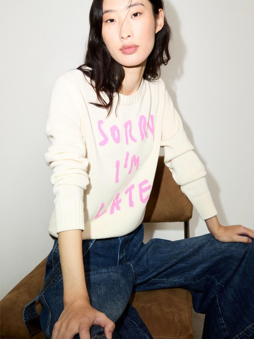 Maglia con lettering a intarsio | Max&Co Maglia con lettering a intarsio - vista alternativa - 21 | Max&Co