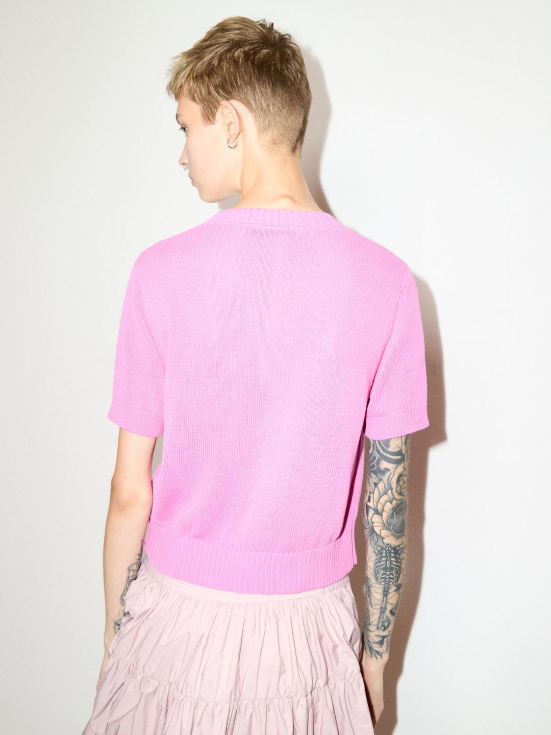 T-shirt in maglia jacquard | Max&Co T-shirt in maglia jacquard - vista alternativa - 12 | Max&Co