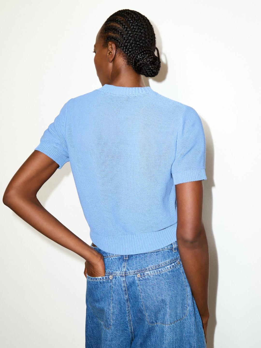 T-shirt in maglia jacquard | Max&Co T-shirt in maglia jacquard - vista alternativa - 14 | Max&Co
