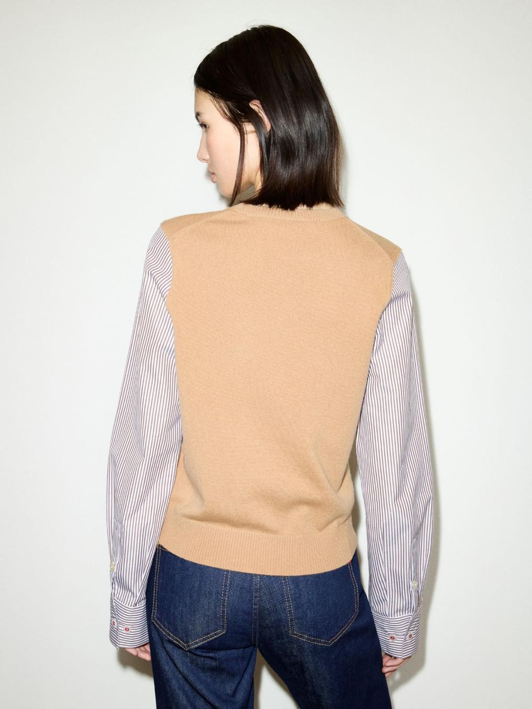 Maglia in pura lana e popeline | Max&Co Maglia in pura lana e popeline - vista alternativa - 0 | Max&Co