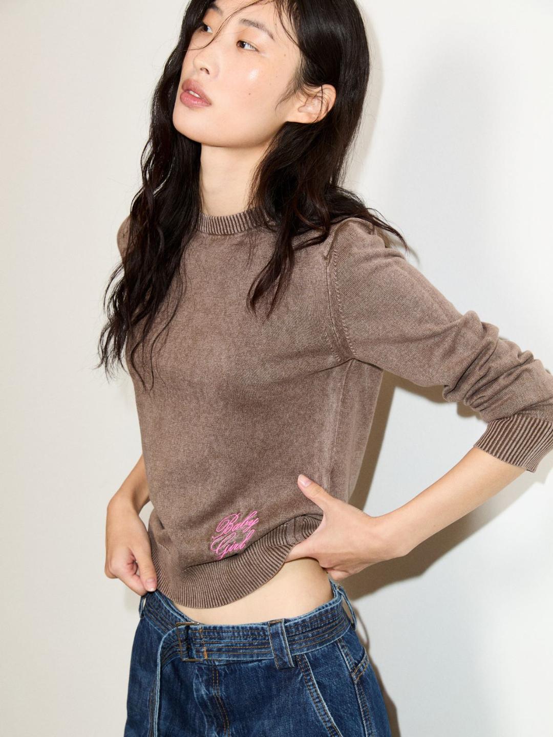 Maglia in cotone stone washed | Max&Co Maglia in cotone stone washed - vista alternativa - 8 | Max&Co