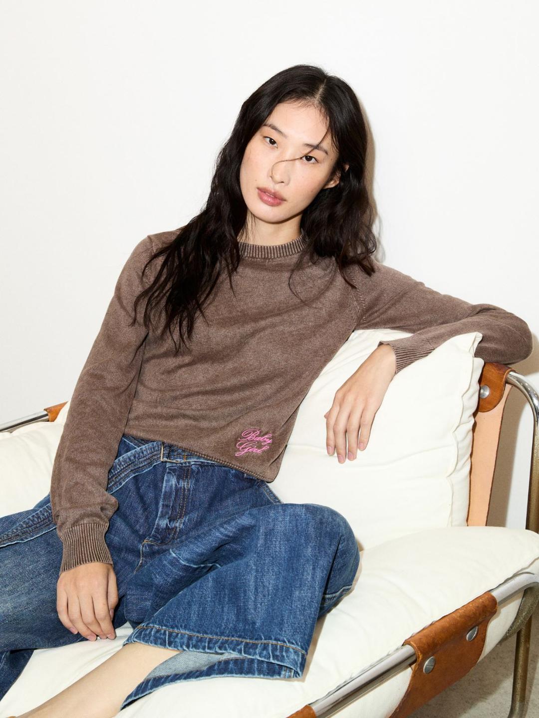 Maglia in cotone stone washed | Max&Co Maglia in cotone stone washed - vista alternativa - 8 | Max&Co