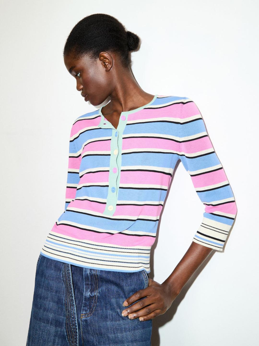 Serafino in cotone a righe | Max&Co Serafino in cotone a righe - vista alternativa - 5 | Max&Co