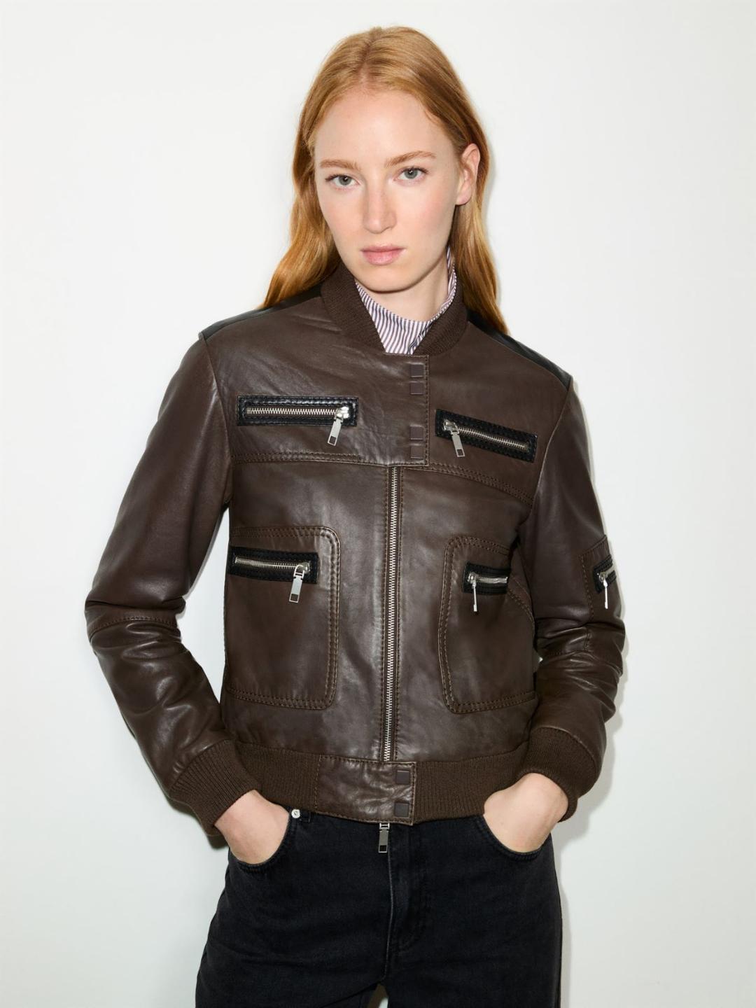Giacca biker in pelle soft | Max&Co Giacca biker in pelle soft - vista alternativa - 1 | Max&Co
