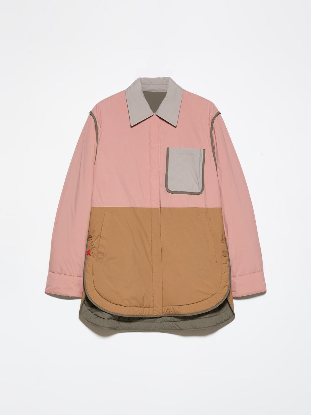 Overshirt imbottita reversibile | Max&Co Overshirt imbottita reversibile rosa antico con pannelli a blocchi di colore e tinta unita, collo a camicia e tasca applicata. | Max&Co