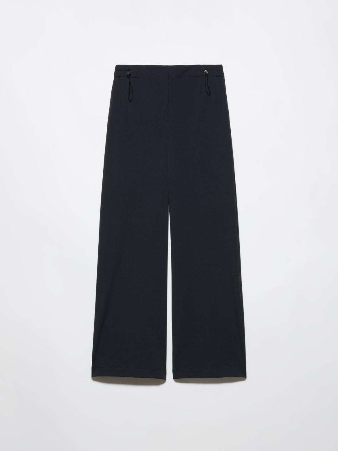 Pantaloni in jersey tecnico | Max&Co Pantaloni neri in jersey tecnico stretch con gamba dritta, vita regolare con elastico interno e coulisse, tasche inserite ai fianchi e singola tasca a filo sul retro. | Max&Co