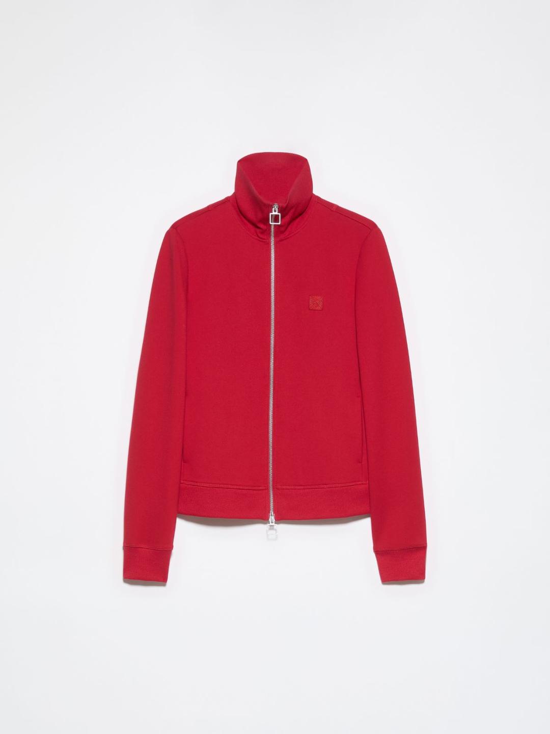 Felpa in jersey tecnico | Max&Co Felpa rossa in jersey tecnico stretch con collo alto, zip a doppio cursore e patch iconico MAX&Co. sul davanti. | Max&Co