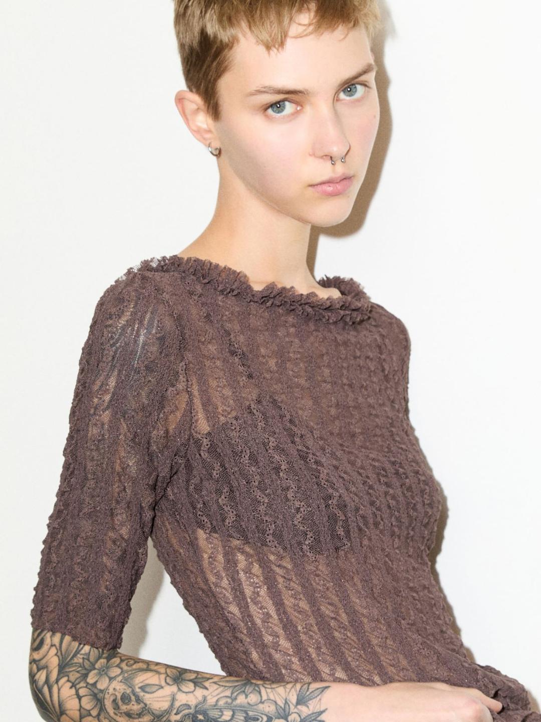 T-shirt in jersey pizzo | Max&Co T-shirt in jersey pizzo - vista alternativa - 6 | Max&Co