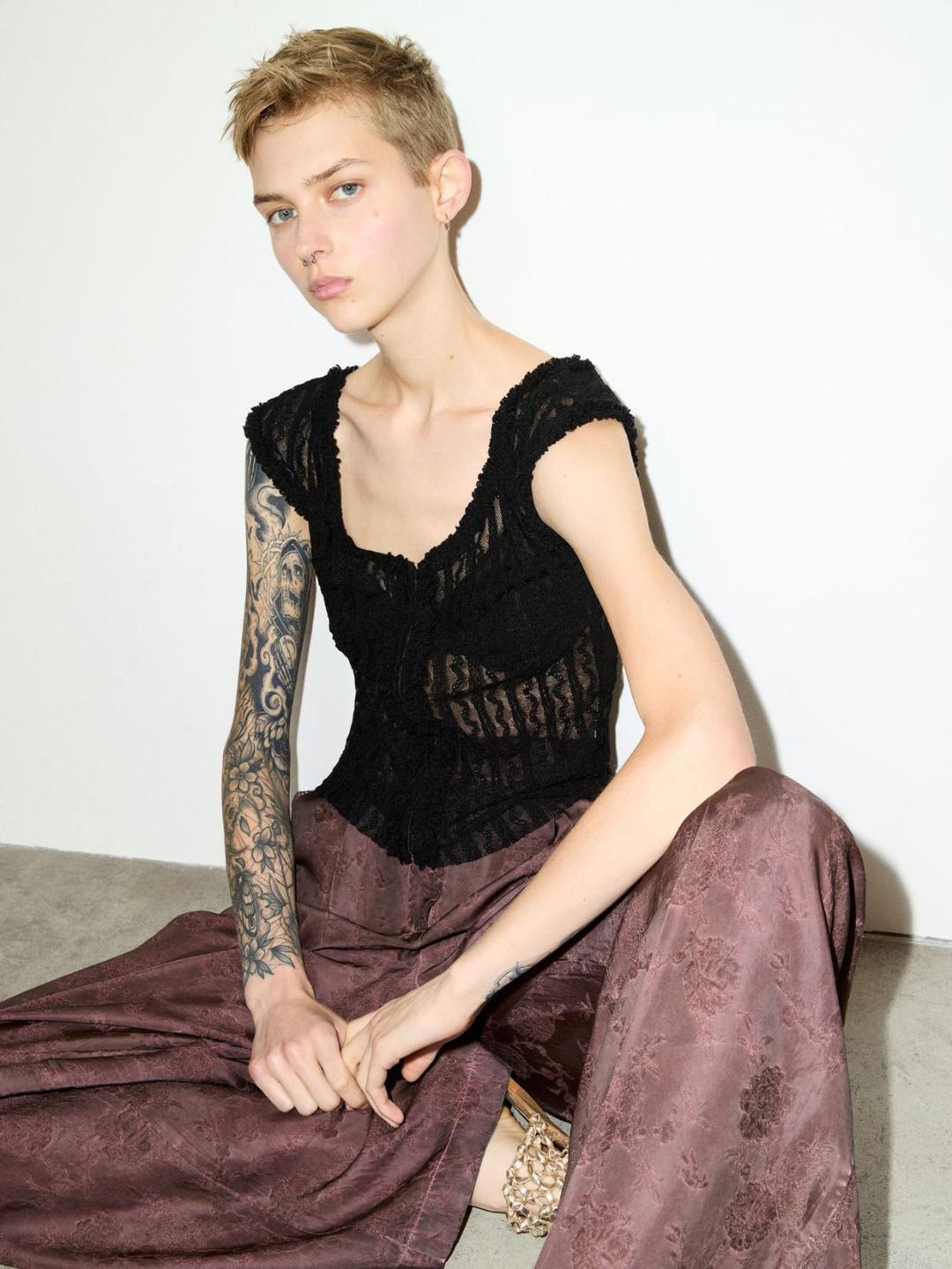 Top in jersey pizzo | Max&Co Top in jersey pizzo - vista alternativa - 22 | Max&Co