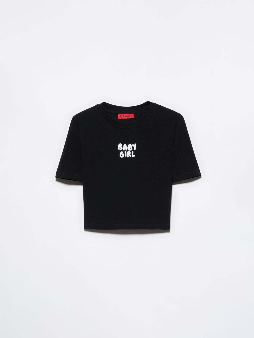 Cropped T-shirt con lettering | Max&Co Cropped T-shirt con lettering | Max&Co