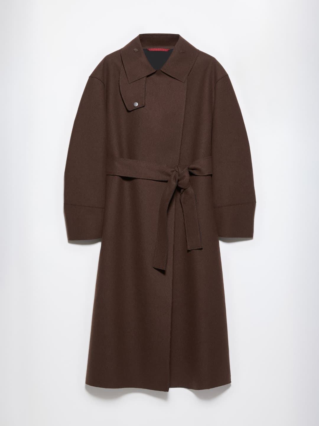 Cappotto reversibile Raeburn &Co.llaboration | Max&Co Cappotto reversibile Raeburn &Co.llaboration testa di moro in lana con cintura, collo a camicia e chiusure a pressione. | Max&Co
