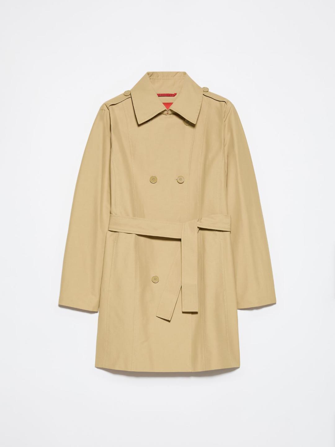 Trench doppiopetto in ottoman | Max&Co Trench doppiopetto corto in ottoman di cotone e nylon color marrone, con colletto a revers, epaulettes, tasche inserite e cintura coordinata da annodare. | Max&Co