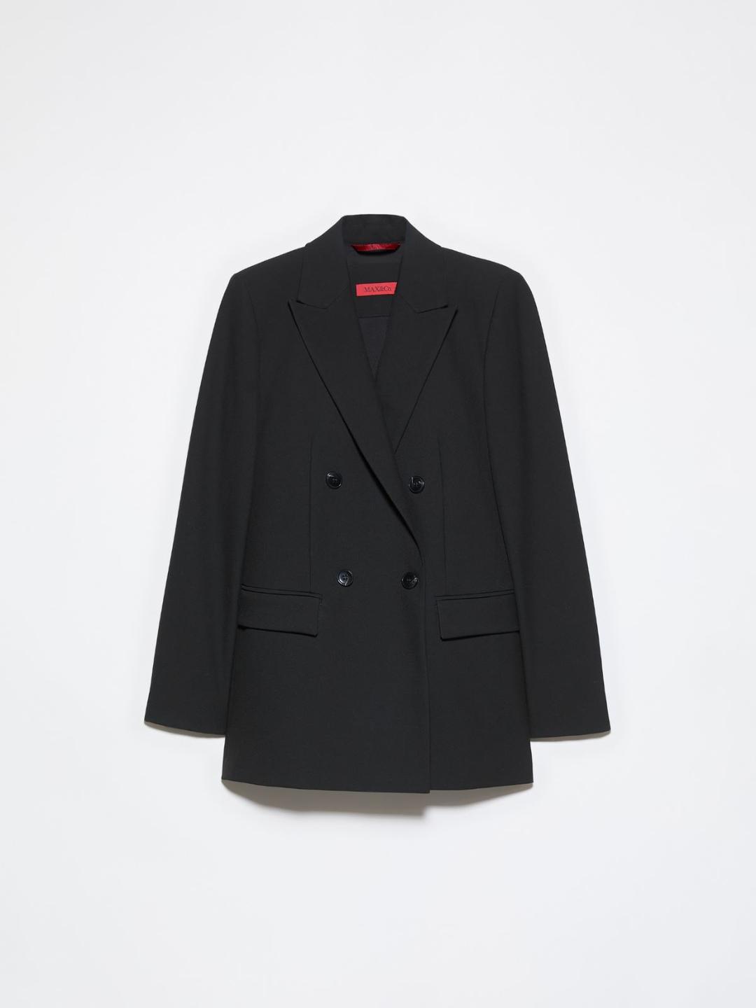 Blazer doppiopetto | Max&Co Blazer doppiopetto nero con taglio sartoriale d'ispirazione maschile, revers a lancia e tasche a pattina. | Max&Co