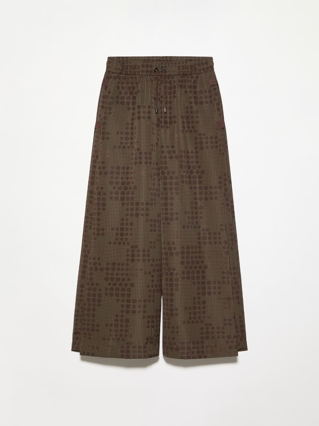 Pantaloni jacquard Raeburn &Co.llaboration | Max&Co Pantaloni jacquard kaki Raeburn &Co.llaboration con maxi ampiezze e pattern camouflage digitale trasformato in disegno geometrico. | Max&Co